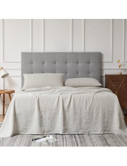 Linen Sheets King Size 100% French Natural Flax with Stone Washed 16 Inch Deep Ultra Breathable (1 Flat, 1 Fitted Sheet and 2 Pillowcases Natural Linen King)